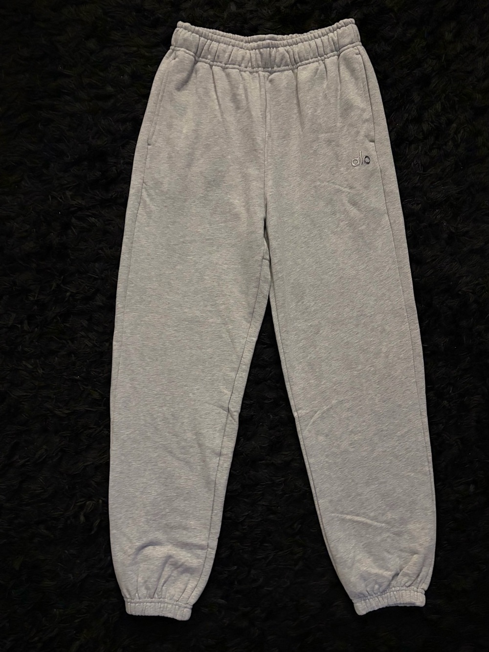ALO Yoga Light Gray Elastic-Waist Jogger Sweatpants